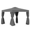 3 X 3(m) Patio Gazebo Canopy Garden Pavilion Tent Shelter Marquee with 2 Tier Water Repellent Roof, Mosquito Netting and Curtains, Aluminium Frame