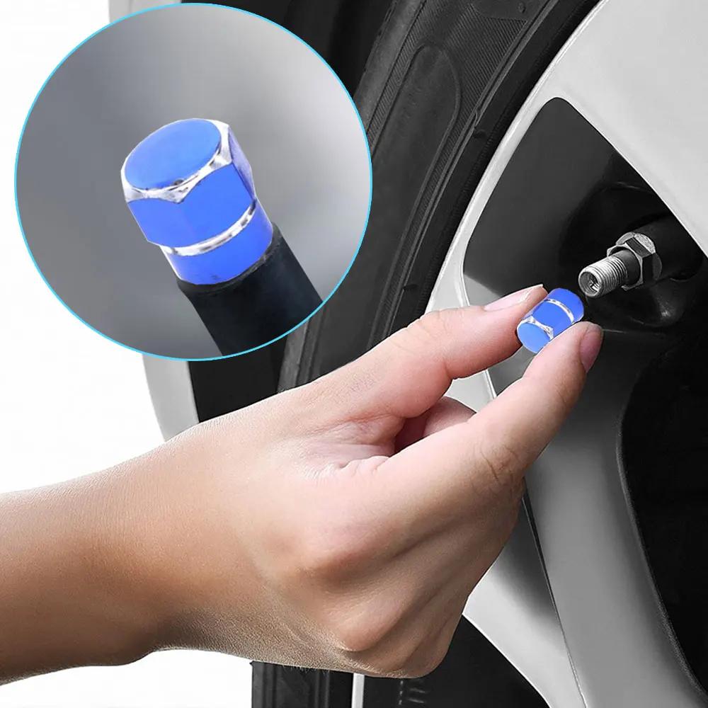4 Stück Aluminium Auto Fahrrad Auto Reifenventilkappen Reifen Rad Auto Reifenventile Luftventile Universal Auto Exterieur Radzubehör