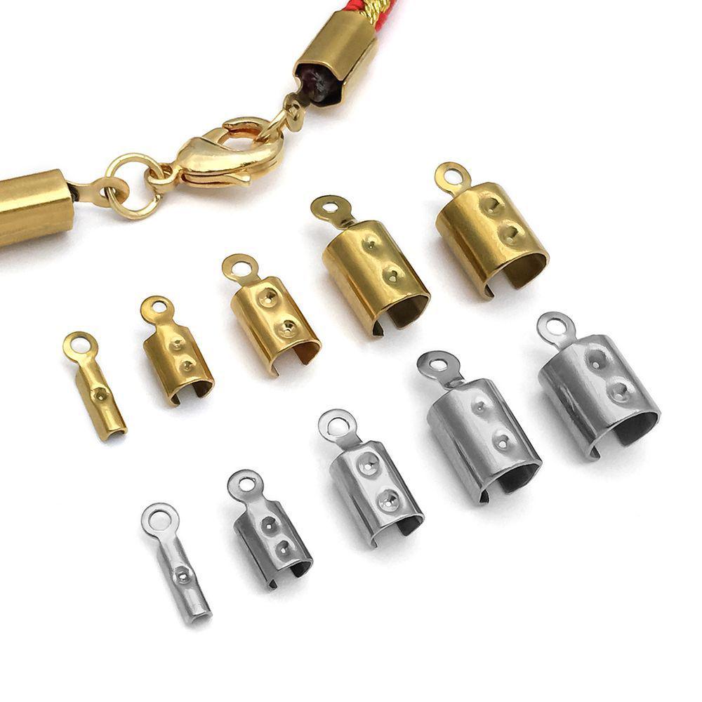 Stainless Steel Dotted Clasp End Buckle Pendant Charm for DIY Bracelets & Necklaces