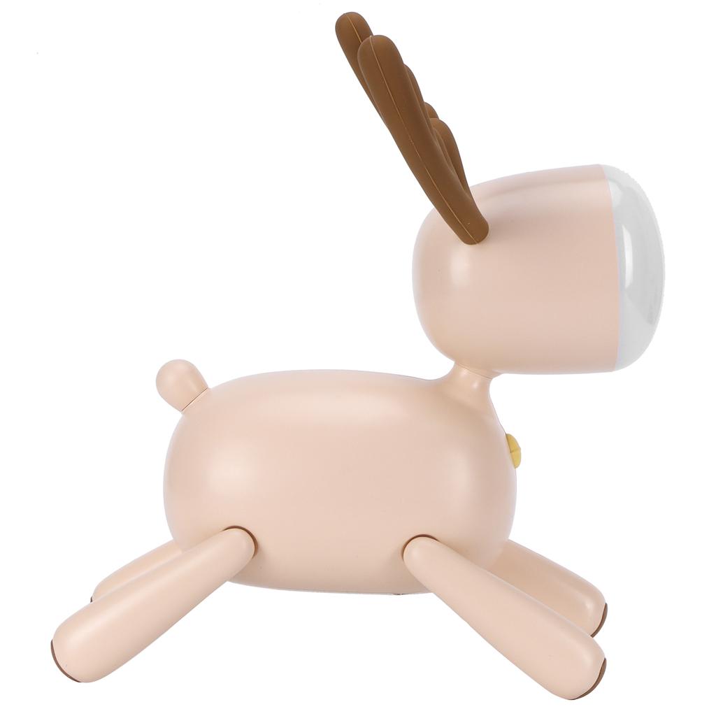 LED Nachtlicht Cartoon Hirschförmige Tischlampe 1200mAh USB-Aufladung Schlafzimmerdekoration(Hellbraun )