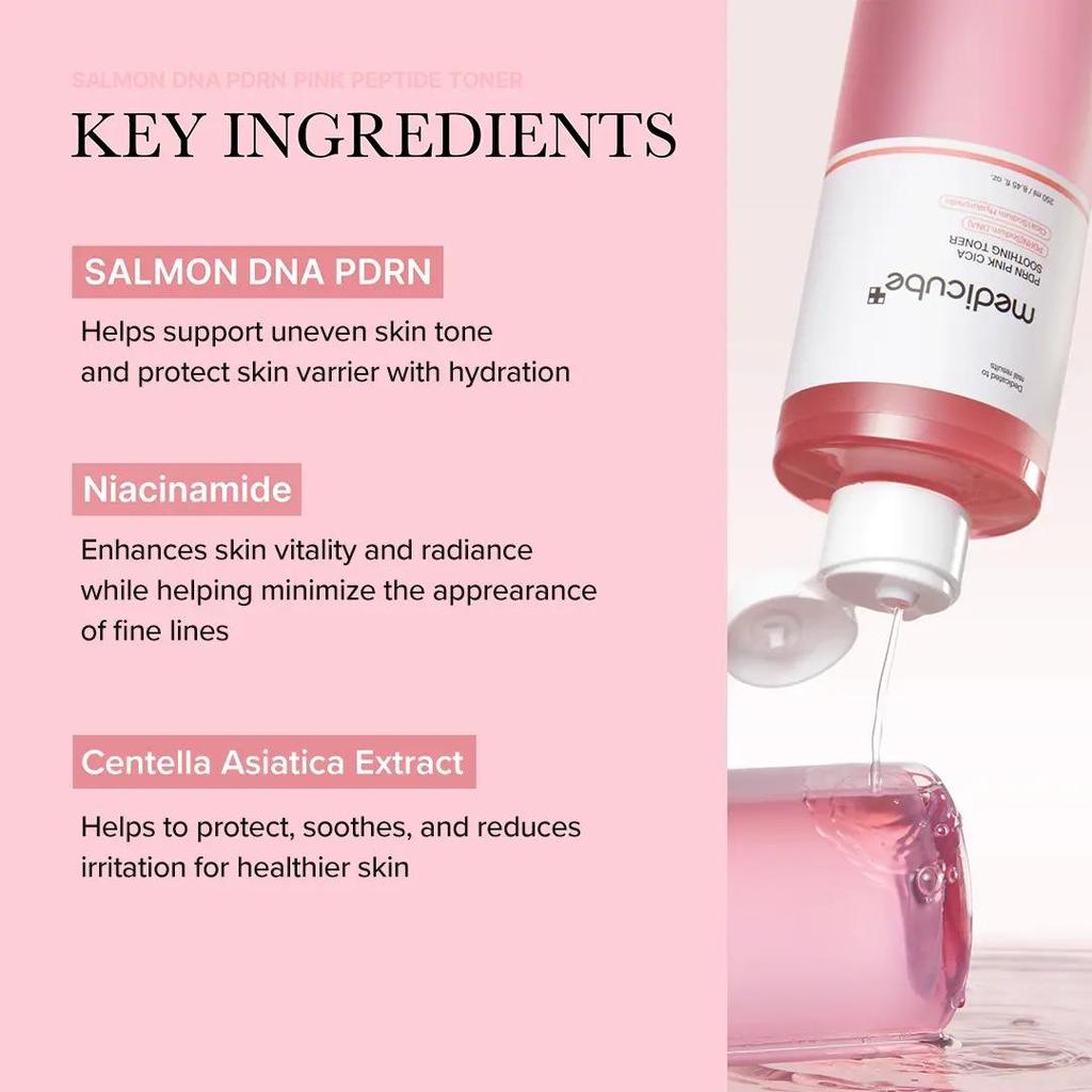 [medicube] PDRN Pink Cica Soothing Toner I Pink Glow Toner I Salmon DNA, Salmon PDRN, Hydrating, Moisturizing