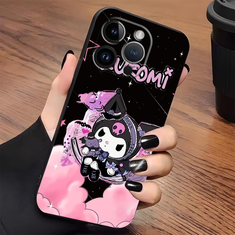 Cute Sanrio Kuromi Case for iPhone XR 17Air 7 8 13 12 11 17 Pro Max 15 16 14 Plus XS Max Black Soft Phone Cover
