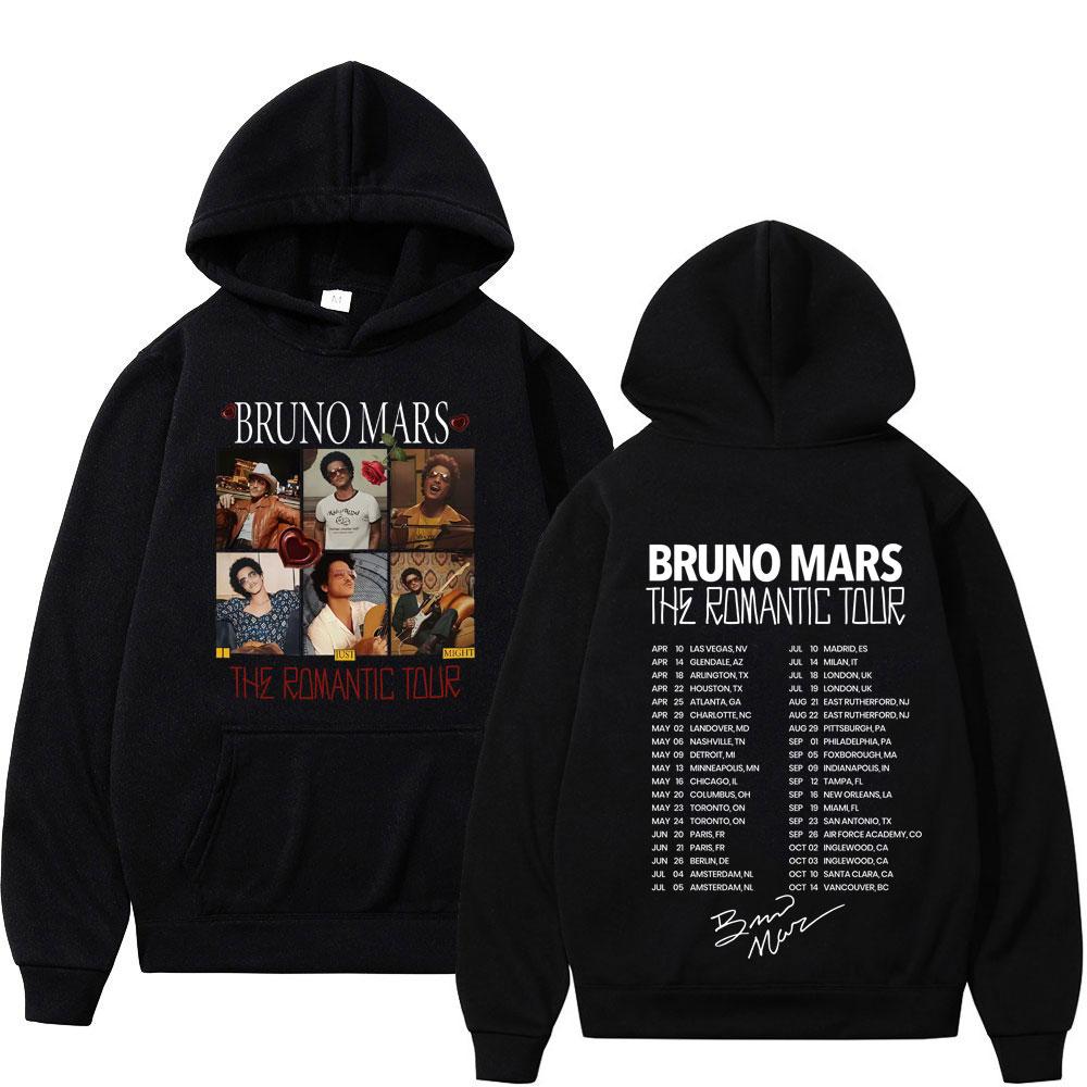 Bruno Mars The Romantic Tour Felpa Uomo Donna Moda Felpe Maniche Lunghe Pullover Regali per Fan