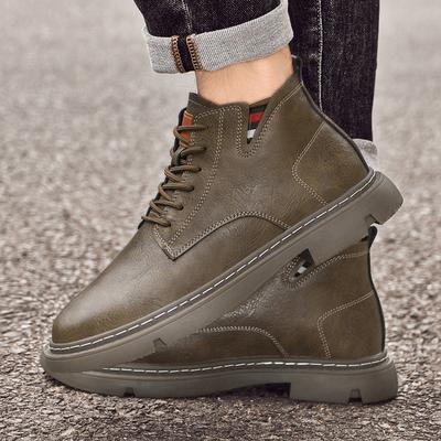 Fashion Genuine Leather Mens Low Top Sneakers 2024 Hot Sale Lace-Up Male Ankle Boots Men Winter Plush Snow Boots Comfortable Men's Shoes