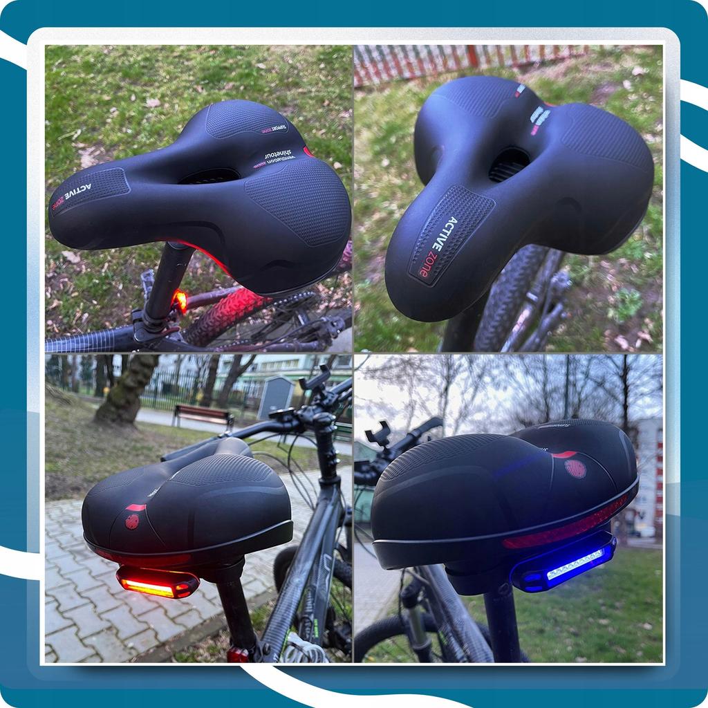 Comfortable Wide Bicycle Saddle for the New 2024 Model + LED Light