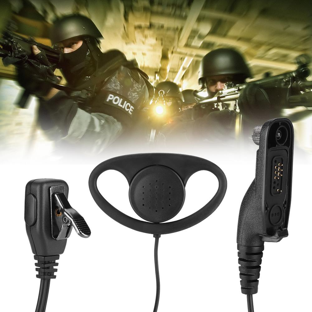 D Type Ear Hanger with PTT MIC for Motorola Xpr 6300 6350 6550 6580 7550 P8200 8268D