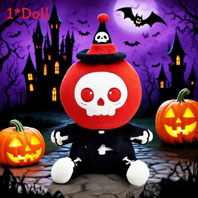 Halloween Ghost Pumpkin Plush Toy With Soft Short Hair For Holiday Decorations And Kids