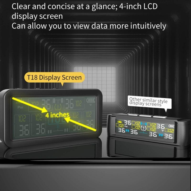 Tire Pressure Detection System For Vehicles 4 Wheel Monitoring Lightweight Energy Saving ABS+PC Alarm Function