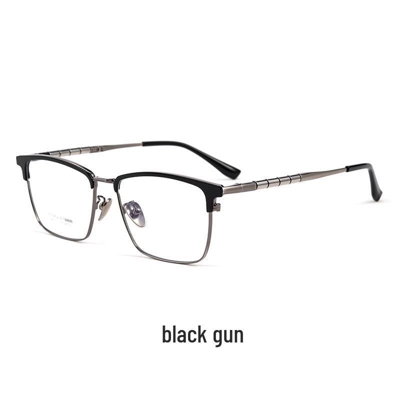 

9025T Полутитановые ретро очки-брови с бамбуковым шарниром для мужской рецептурной оптики