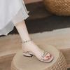Rivet sandals women's new summer versatile low heel fashion trendy sandals women