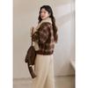 Mixiu Women's Retro Plaid Lamb Wool Padded Jacket