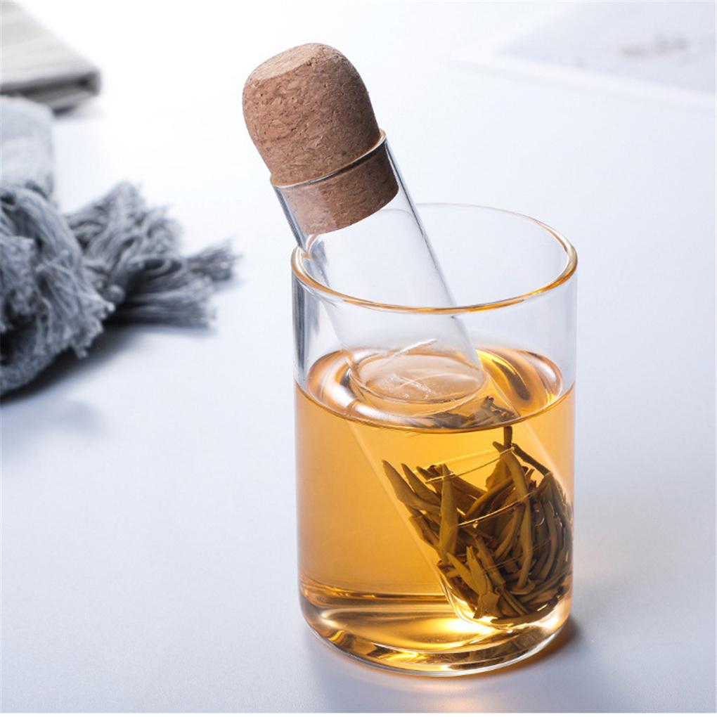 Tea Set Strainer with Cork Lid Mini Transparent Empty Filter Holder Design Heat-resistant Teaware Tools for Restaurant Shop