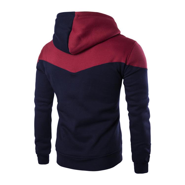 Men's  Leisure  Two  Colors  Splicing  Sports  Leisure  Long  Sleeves  Hoodie