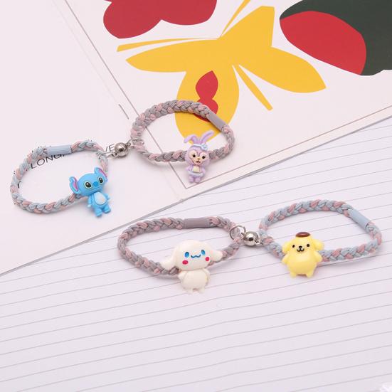 1 Pár Gumiček do Vlasů Kreslená Panenka Přívěsek Pletení Magnetické Přísavky Gumičky do Vlasů Nejlepší Přítel Vysoký