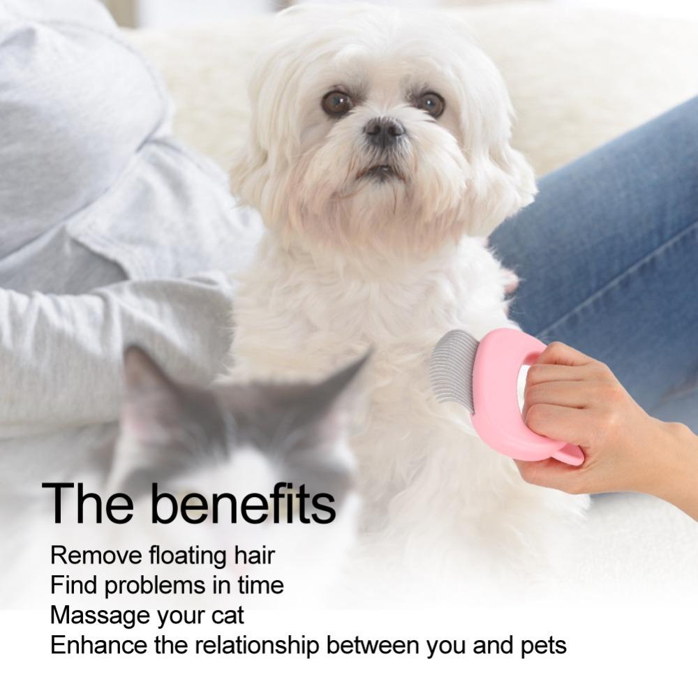 Massaging Deshedding Brush Tool Floating Fur Removal Grooming Comb Brush for Cats Dogs