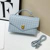 High-end Light Luxury Handbag Authentic Leather Hand-woven Bag 2025 Fashionable Cowhide Square