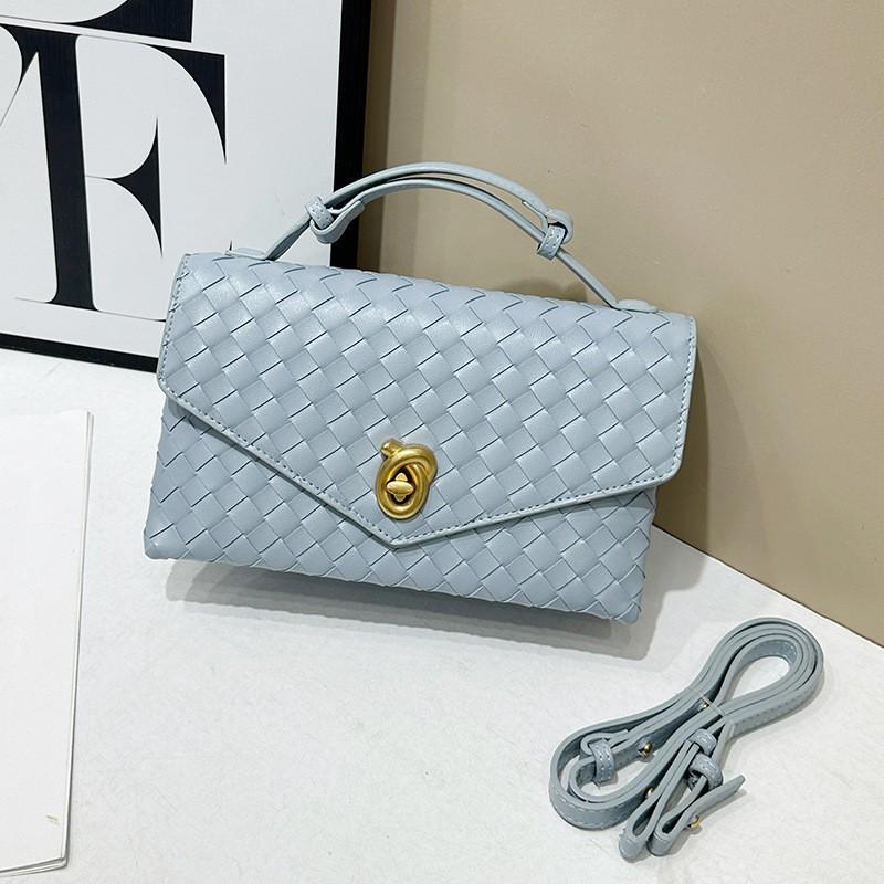 High-end Light Luxury Handbag Authentic Leather Hand-woven Bag 2025 Fashionable Cowhide Square