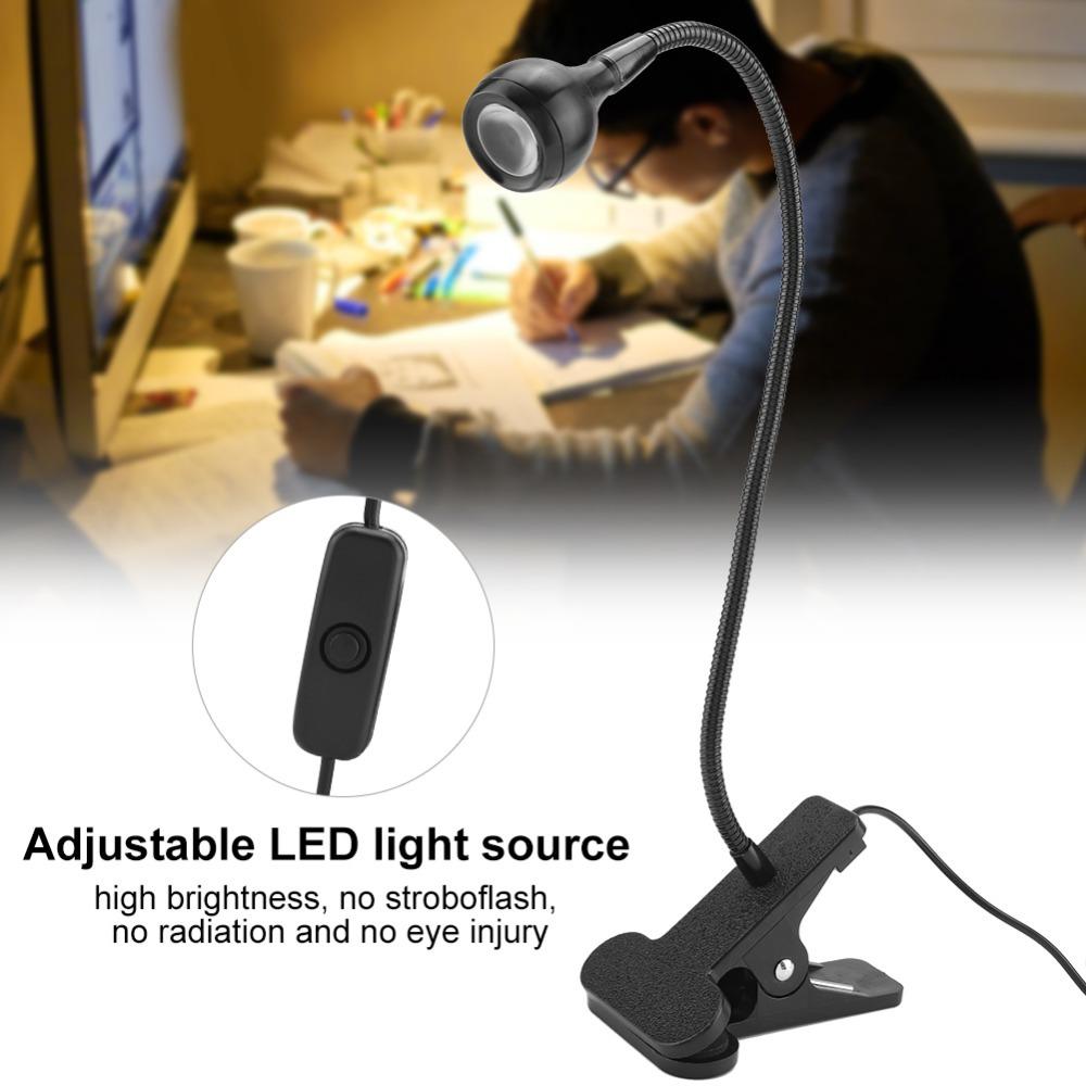 With Clip USB LED Table Light Adjustable Gooseneck LED Clip On Light Mini Desk Night Lamp  Study