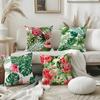 Tropical Leaves Series Pillow Case Home Dorm Chair Back Short Plush Double-Sided Printing Office Nap Time Cushion Cover