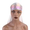 Men Women Laser Bandana Turban Hat With Glitter Rainbow Headwrap And Adjustable Fit