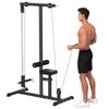 Exercise Pulley Machine Power Tower with Adjustable Seat Cable Positions