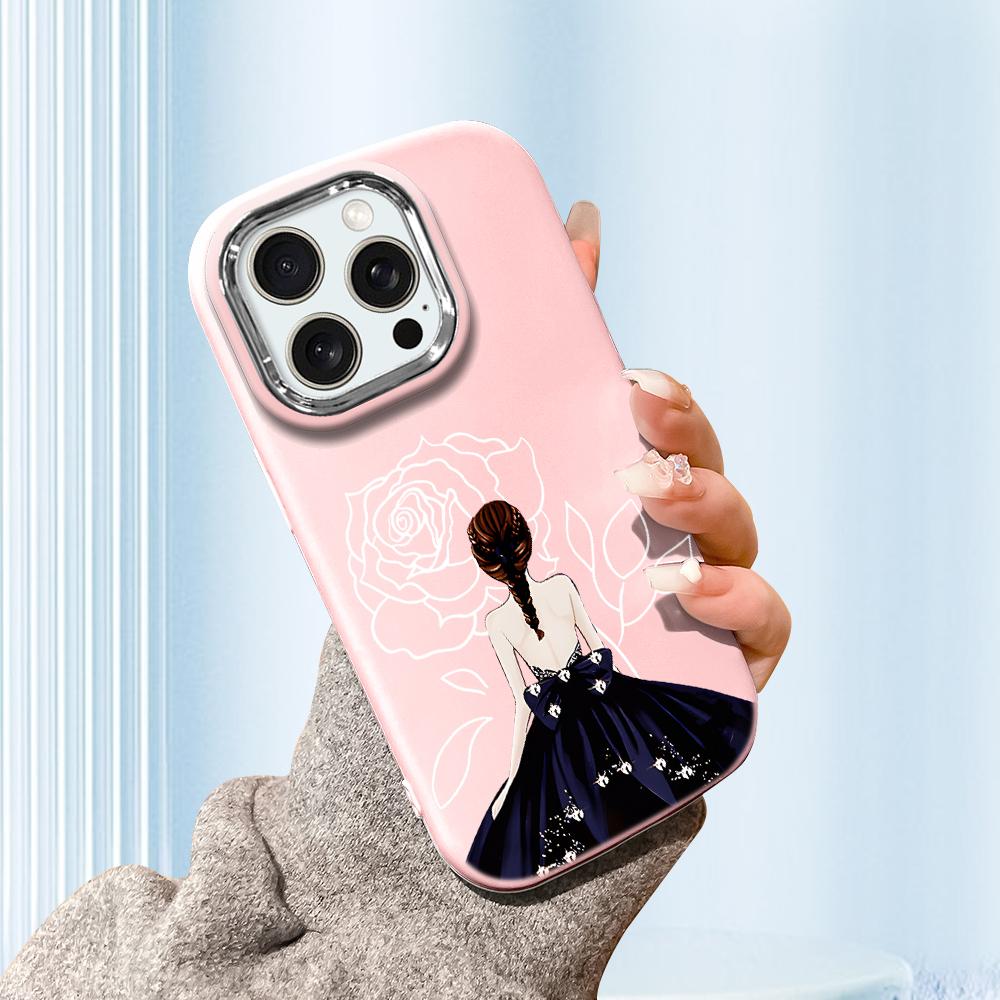 

Сплошной цвет с серебряным краем линзы, жирный корпус, мягкий жидкий силиконовый чехол из ТПУ, противоударный чехол для телефона для Huawei Honor iPhone Infinix Tecno Vivo Vivo Y35+ 5G розовый