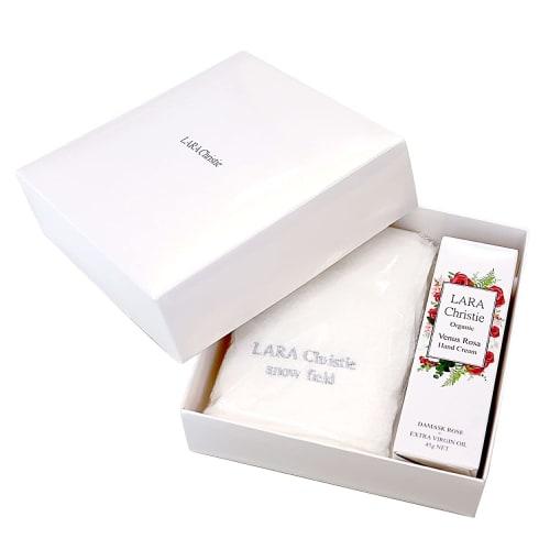 Lala Christie Handkerchief Towel Imabari Snow Field Hand Cream Gift Set lg-0001