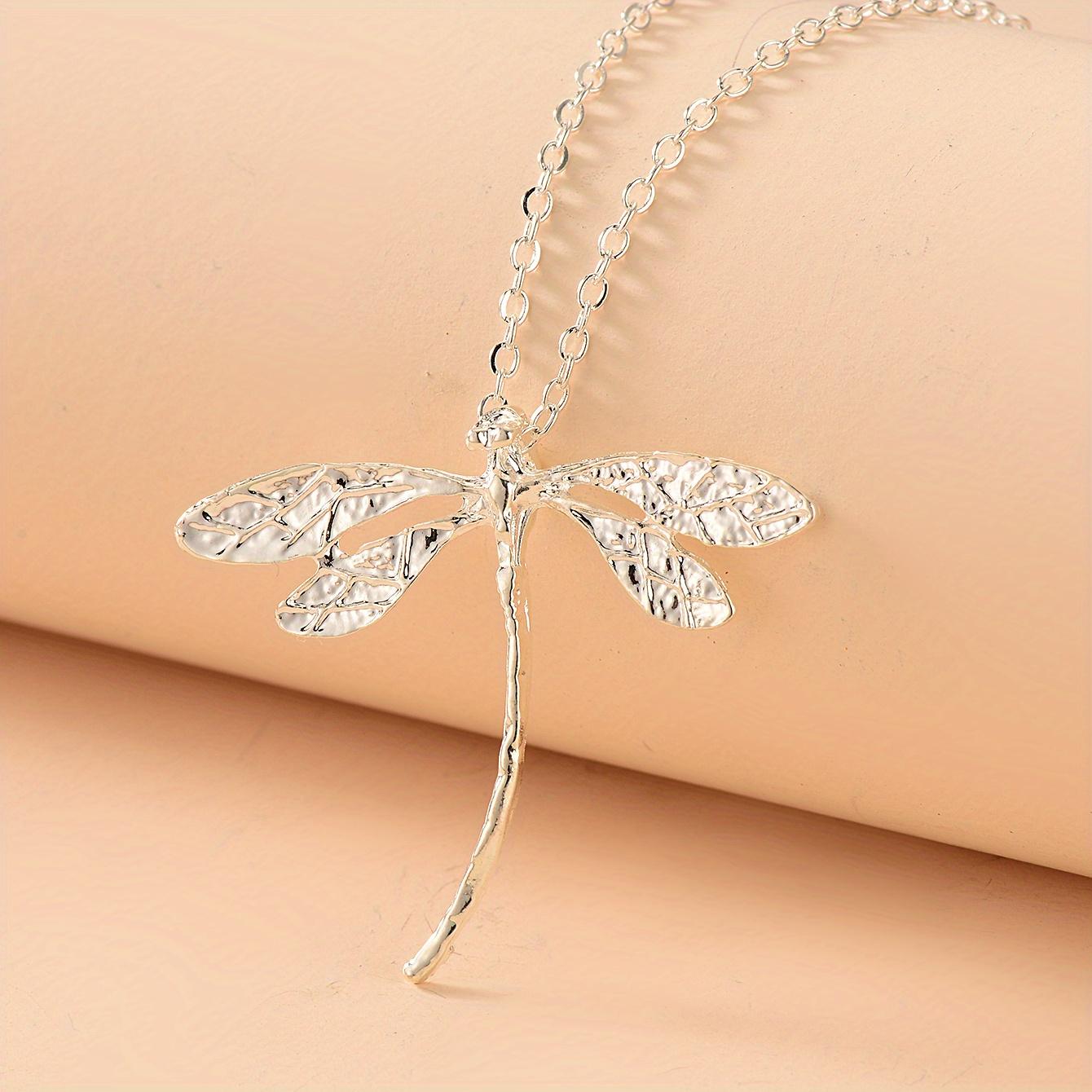 Women s Fashion Dragonfly Necklace, Natural Insect Pendant Accessory Gift for s - Perfect Present for Girlfriend or Mother, Ideal for Holidays/Birthda