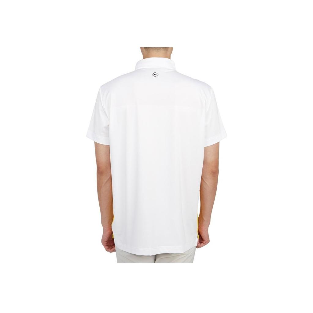 J.LINDEBERG Side Stripe Polo Collar Fitted Straight Logo Short Sleeve Polo Shirt Men Tops White GMJT07565-0000