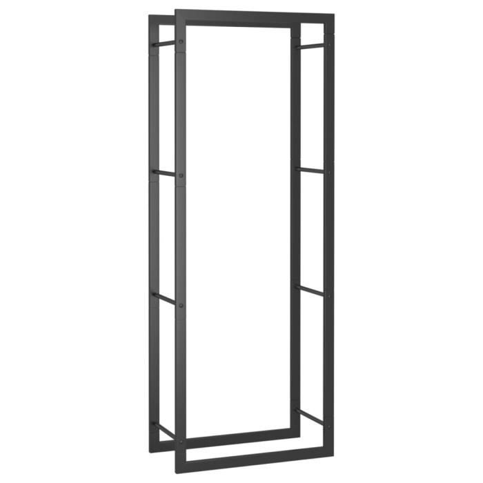 VidaXL Portant de bois de chauffage Noir mat 50x28x132 cm Acier 350306
