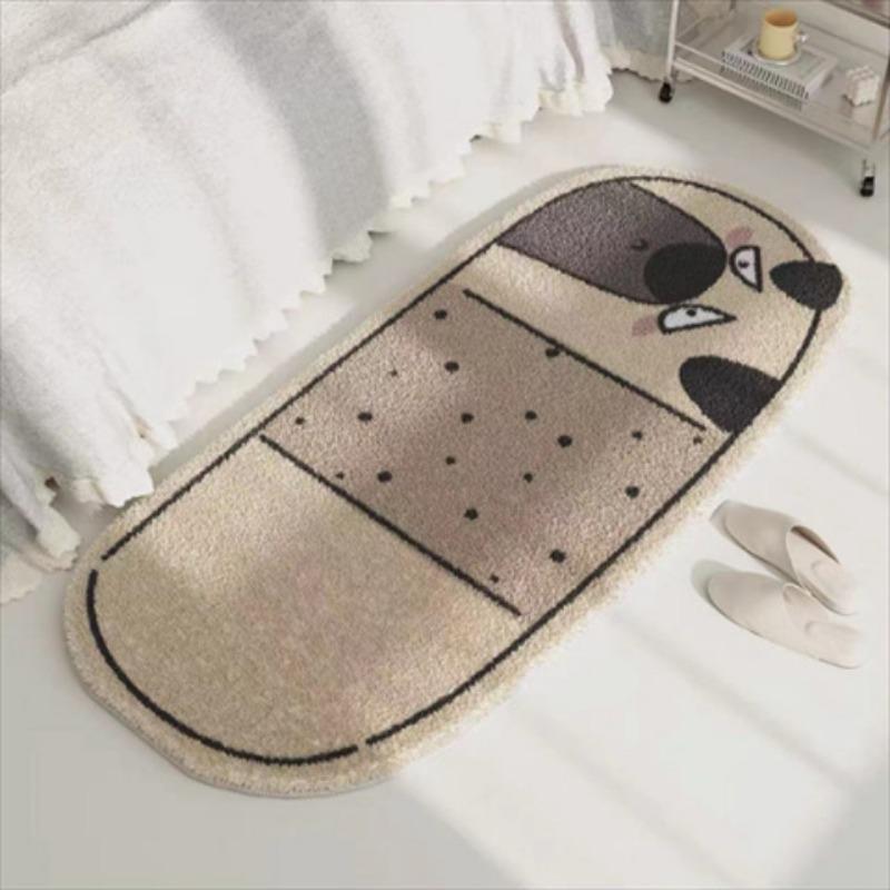 Cute Ins Style Cat Special Shaped Plush Bedroom Carpet Living Room Sofa Blanket Children's Blanket Room Non Slip Bedside Blanket