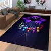 Bunte Charaktere auf dunklem Teppich, geeignet als rutschfeste Matte für das Wohnzimmer oder die Sofaecke im Schlafzimmer