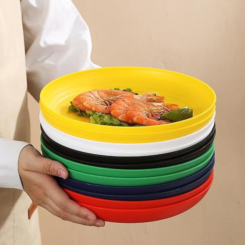 Durable Picnic Tableware Plates Set of 4 Reusable Plastic for Camping Outdoor Beach Barbecue Party
