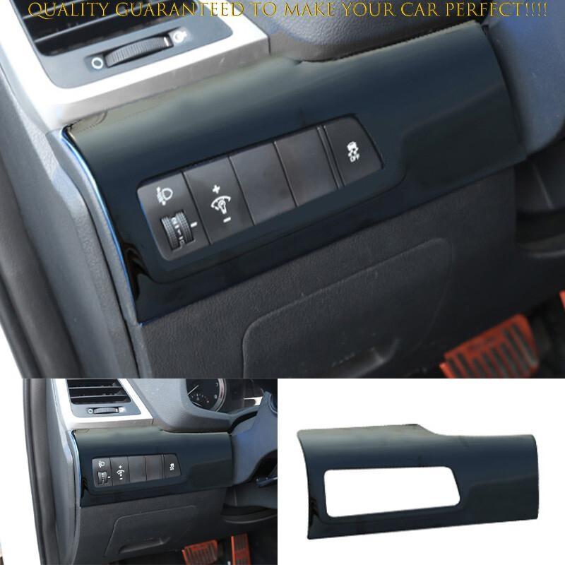 Black Titanium Headlight Button Frame Cover Trim 1X For Hyundai Tucson 2016-2021