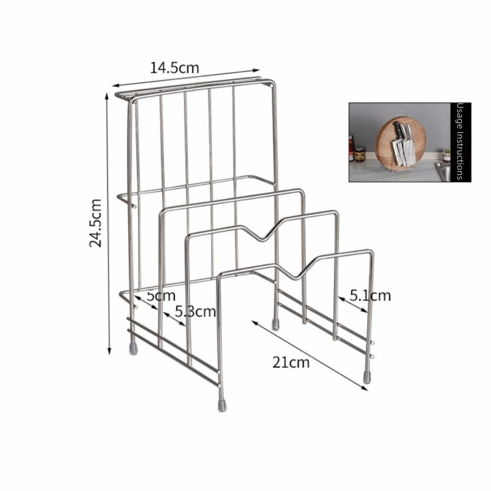 Stainless Steel Cutting Board Holder Multi-functional Kitchen Storage Rack  Kitchen Supplies