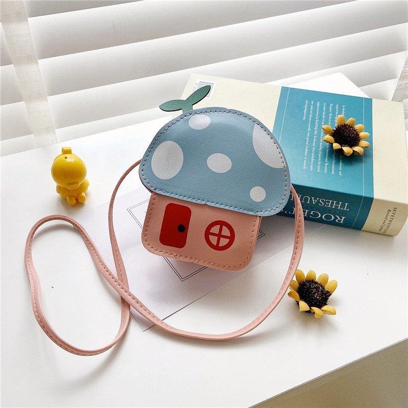 1-5PCS Cute Cartoon Mushroom House Coin Purse PU Crossbody Bag Korean Style Girls Shoulder Bag Mini Wallet Christmas Gift