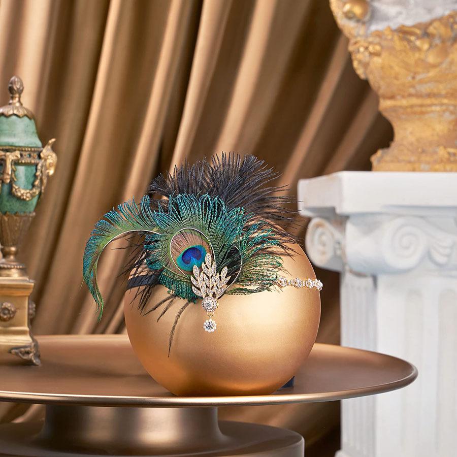 New Peacock Feather Headband 1920s Flapeer Girl Headpiece with Rhinestone Tassel Vintage Party Photography Hair Accessories