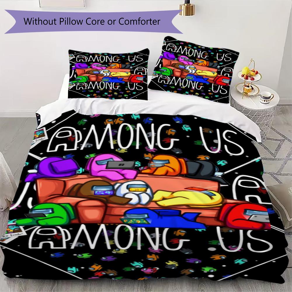 

Among Us Pattern Bedding uilt Set uilt Cover Pillowcase Home Decoration Birthday Gift (1 * duvet cover + 2 * pillowcase without core)08 135x200cm