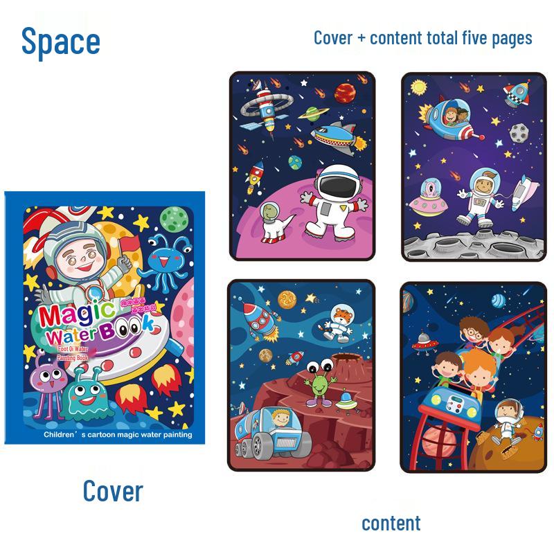 Children's Reusable Magic Water Painting Book: Educational Drawing & Coloring Set