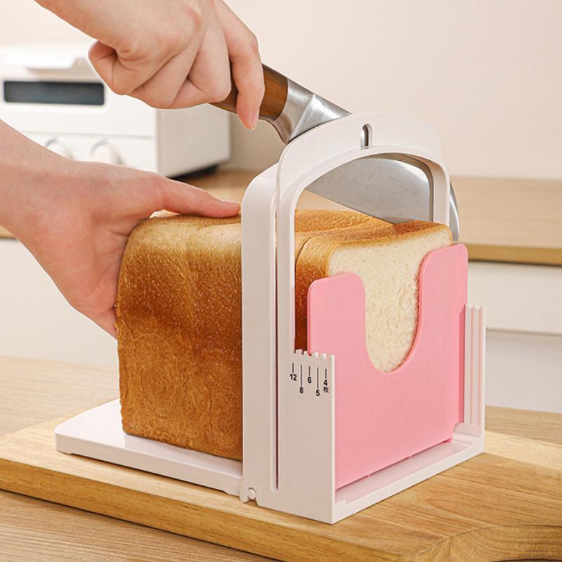 Toast Bread Slicer Stand Foldable Loaf Cutter Rack Baking Tool Cutting Guide Plastic Slicing Tool