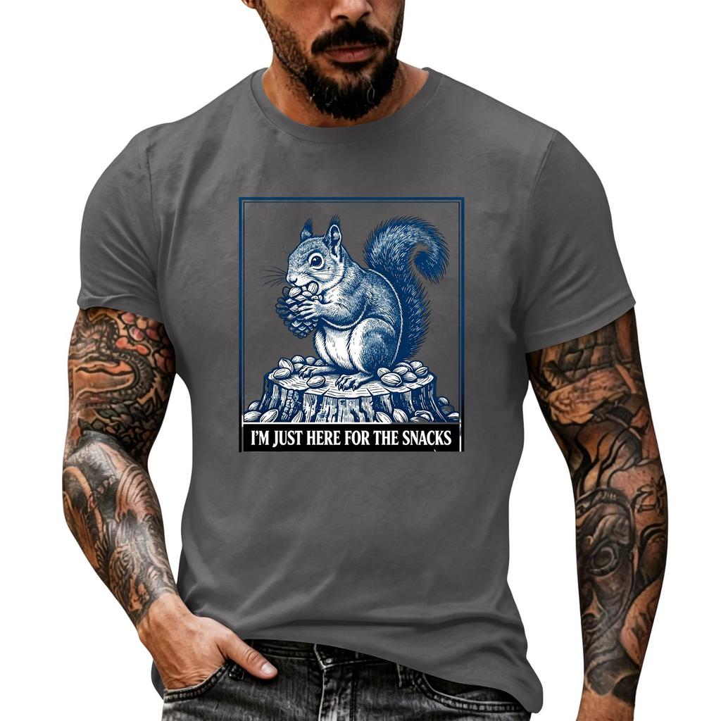 Men's Funny Animal Saying Graphic T-Shirt Retro Print Loose Fit Summer Casual Top