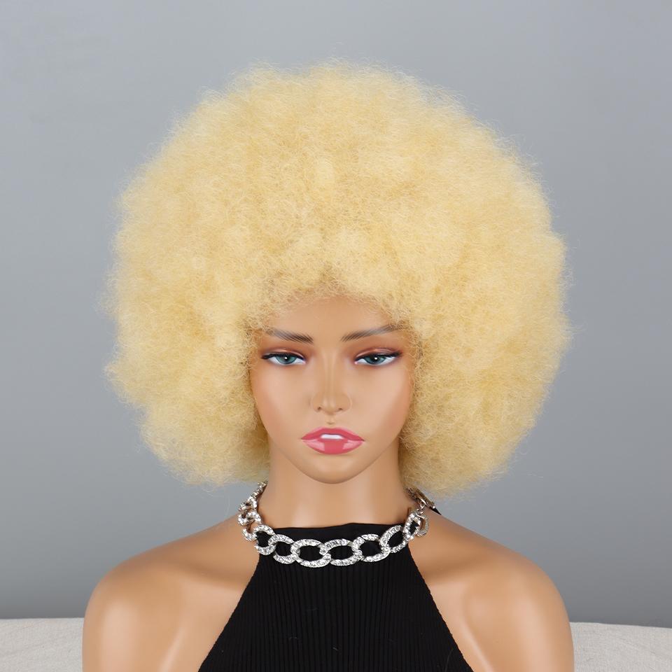 MISSQUEEN Gelockte Afro-Perücke in Regenbogenfarben für Kinder und Frauen, Kunstfaser, gelockte Afro-Perücke, Cosplay, Alltagskleidung, verworrene lockige Perücke