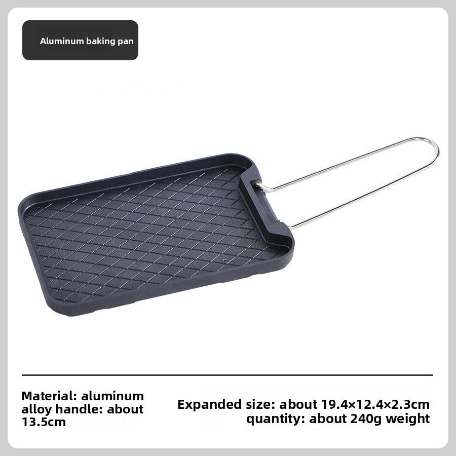 

Outdoor Barbecue Plate Kitchen Tool Camping Non-stick Frying Pan Anti-slip and Easy To Clean Cassette Aluminum Alloy Grill Plate