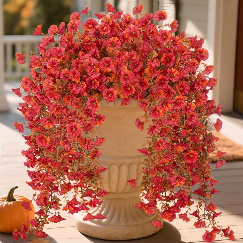 2Pcs Artificial Flowers Vine Morning Glory Wedding Home Room Table Festival Decor Halloween Outdoor Yard Garden Arch DIY Gifts