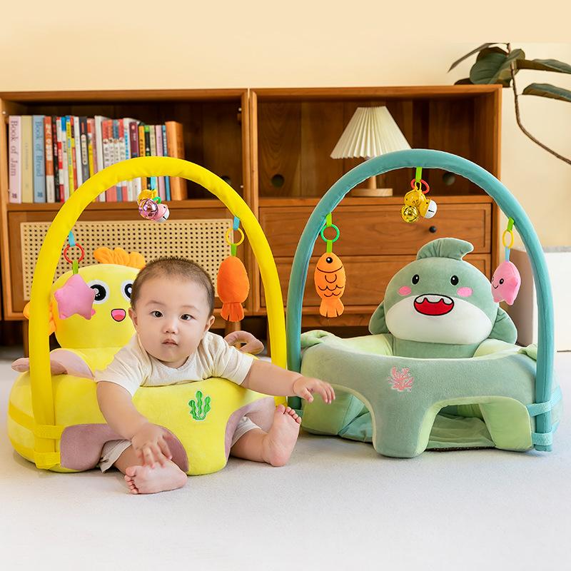 Silla de Aprendizaje para Sentarse con Respaldo Alto para Bebés, Silla de Práctica Anti-Caída para Sentarse, Silla de Comedor para Bebés, Sofá Pequeño Super Suave de Cristal para Niños