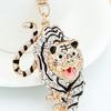 Portable Key Ring Fine Workmanship Alloy Tiger Rhinestone Keyring Keychain for Friends