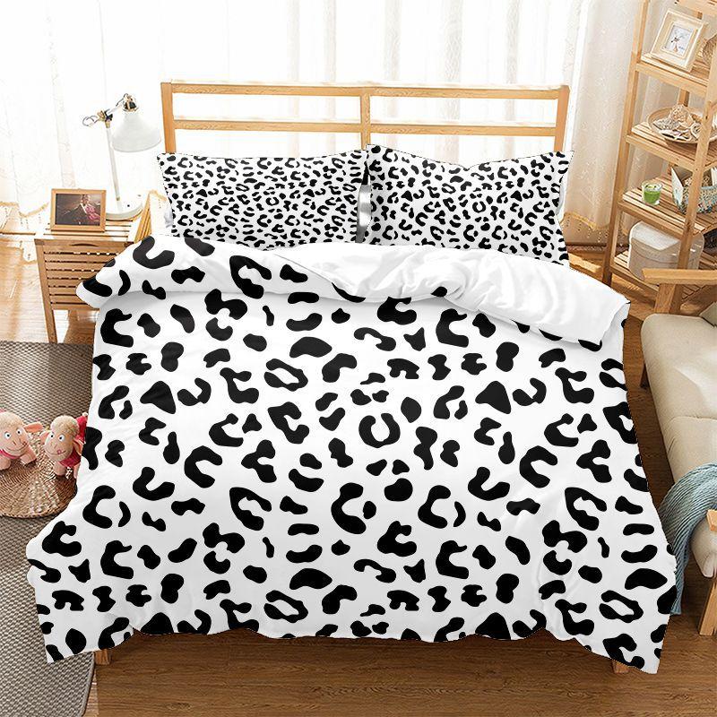 Leopard Print Duvet Cover Set King Queen Full Size Polyester Bedding Set African Animal Cheetah Print Perfect For Man And Woman
