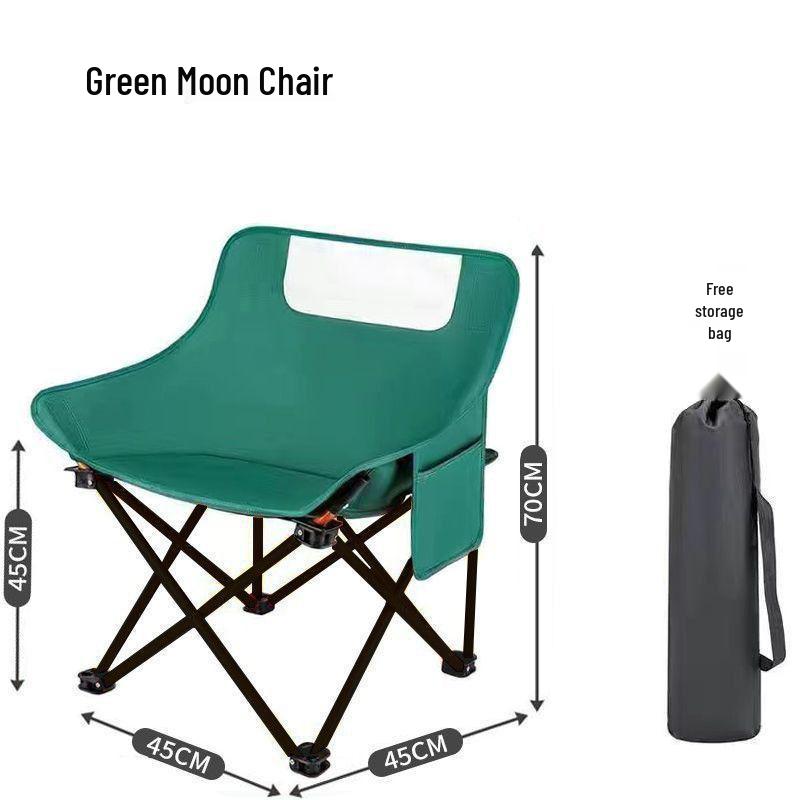 Moon Chair: Thickened Folding Outdoor Recliner for Camping, Fishing, Picnics, Art, and Relaxation