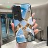 Beautiful Flower Cute Cats Case For Xiaomi Poco F4 5G / Redmi K40S Tempered Glass Phone Case Protective Back Cover Hard Shell