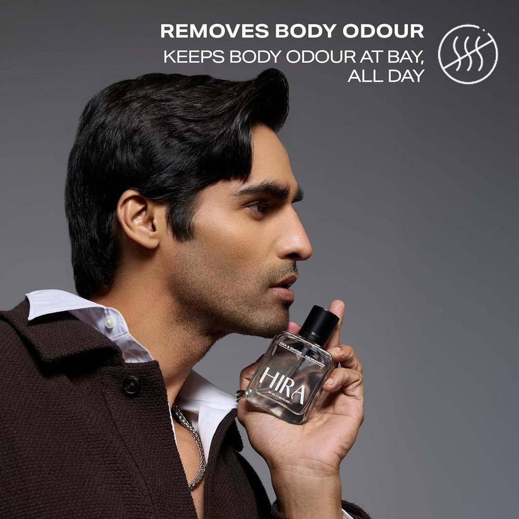 HIRA Profumo di Quercia e Fumo per Uomo | Note Legnose, Affumicate e Speziate | Fragranza Premium Cuoio e Ambra | Parfum Uomo